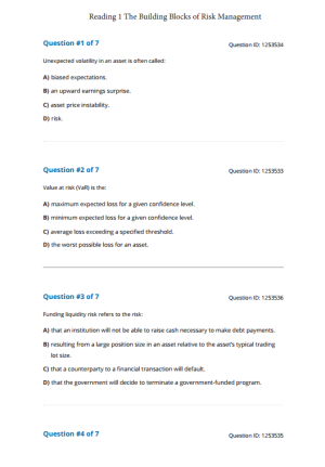 FRM 2024 Schweser Question Bank Part 1