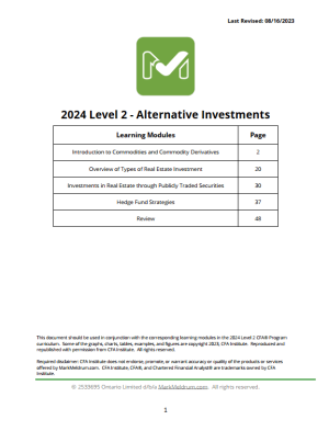 2024 CFA Mark Meldrum Notes + Formula Sheet Level 2