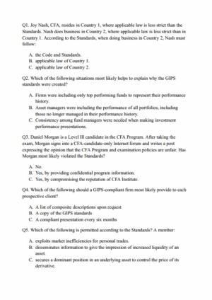 CFA 2025 Program Curriculum Mock Exam Level 1