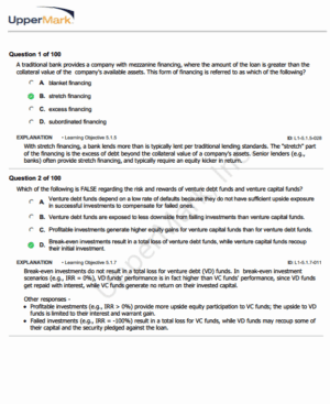 CAIA Uppermark 2025 Level 1 Mock Exam
