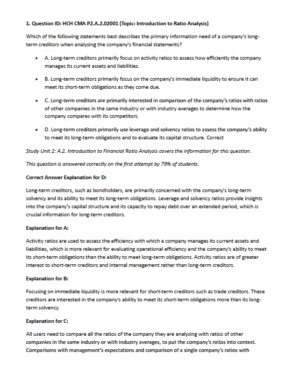 2025 CMA Part 2 Hock Question Bank