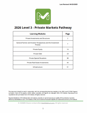 CFA 2026 Level 3 Mark Meldrum Notes Private Markets Pathway