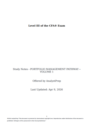 CFA 2026 AnalystPrep Level 3 Study Notes Portfolio Management Pathway