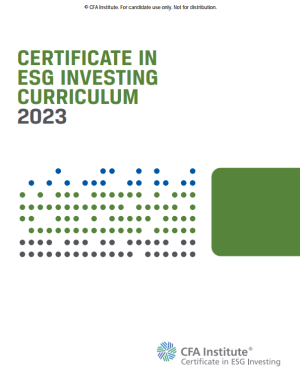 2023 Certificate in ESG Investing Curriculum