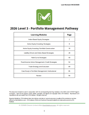 CFA 2026 Mark Meldrum Level 3 Notes Portfolio Management Pathway